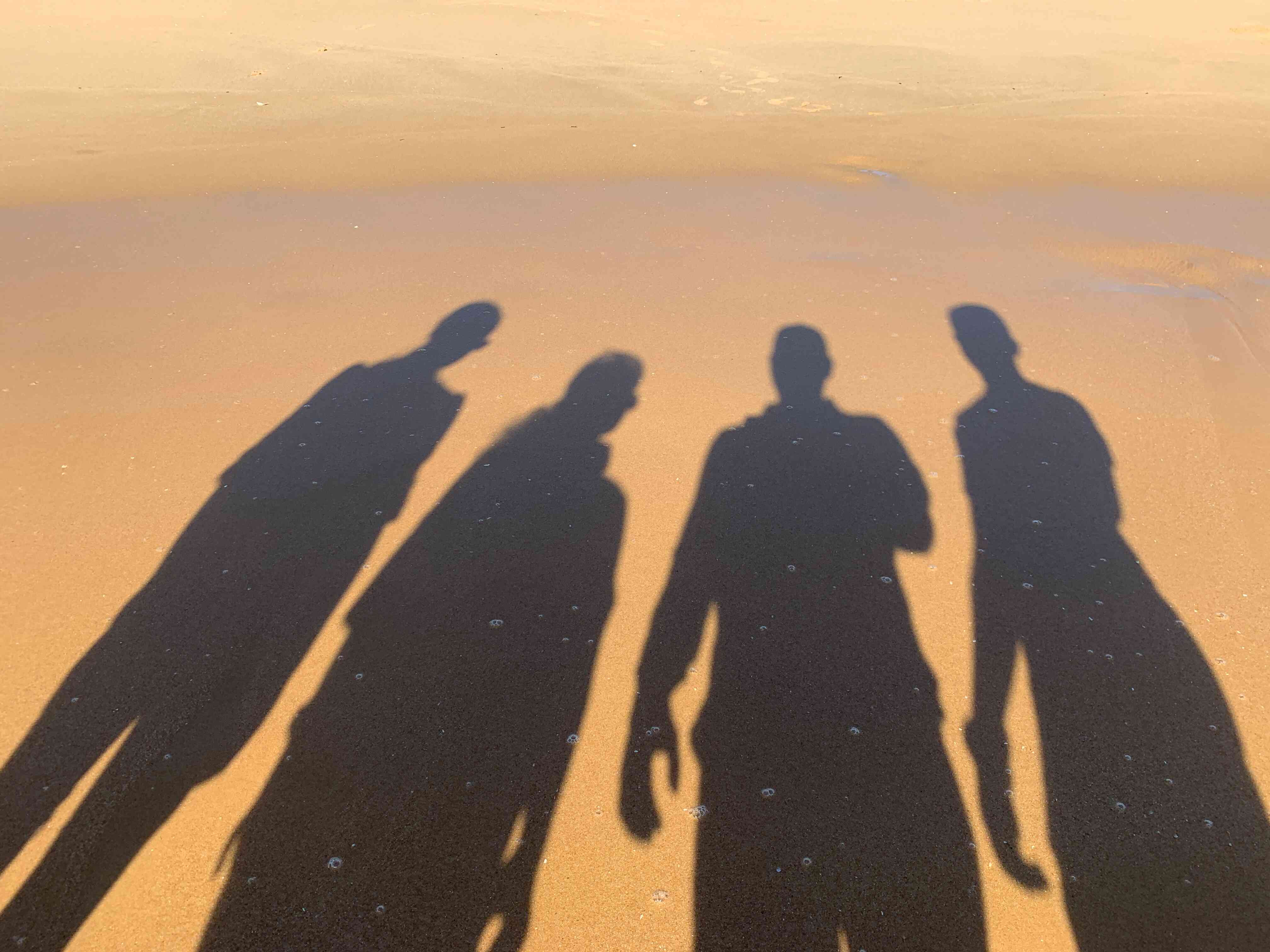 Shadow silhouettes on beach